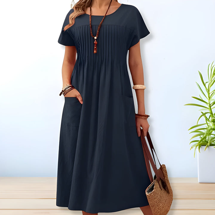 Everyday Dress with Short Sleeves - Timeless A-Line Silhouette