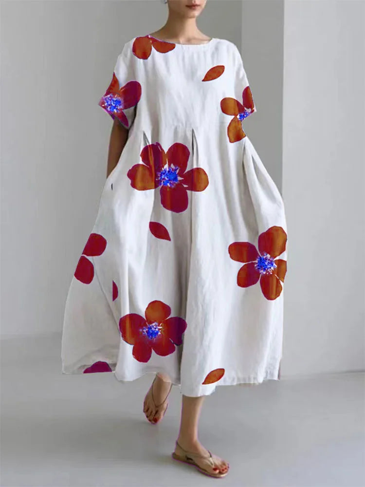 Floral Summer Dress for Women - Lightweight Relaxed Fit Sundress