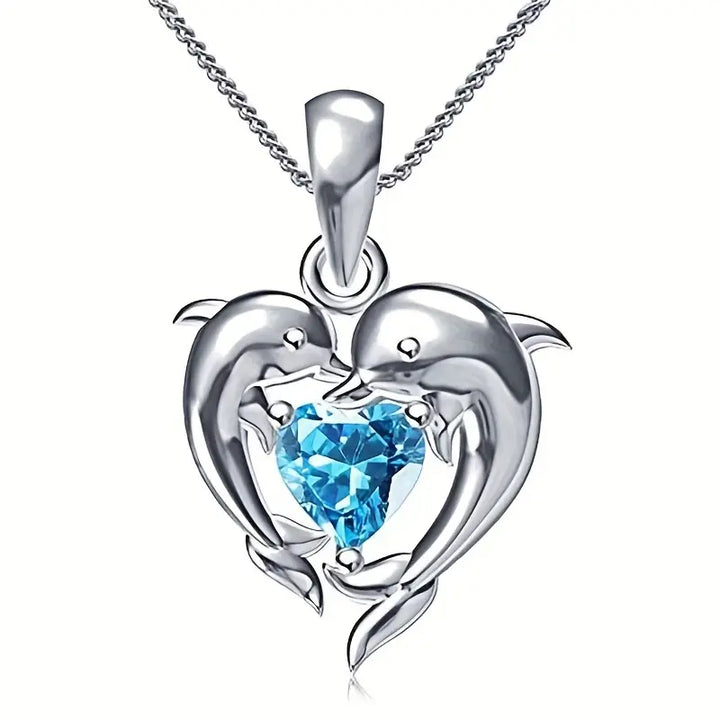 Heart Pendant Necklace in White Gold | Elegant Twin Hearts Design