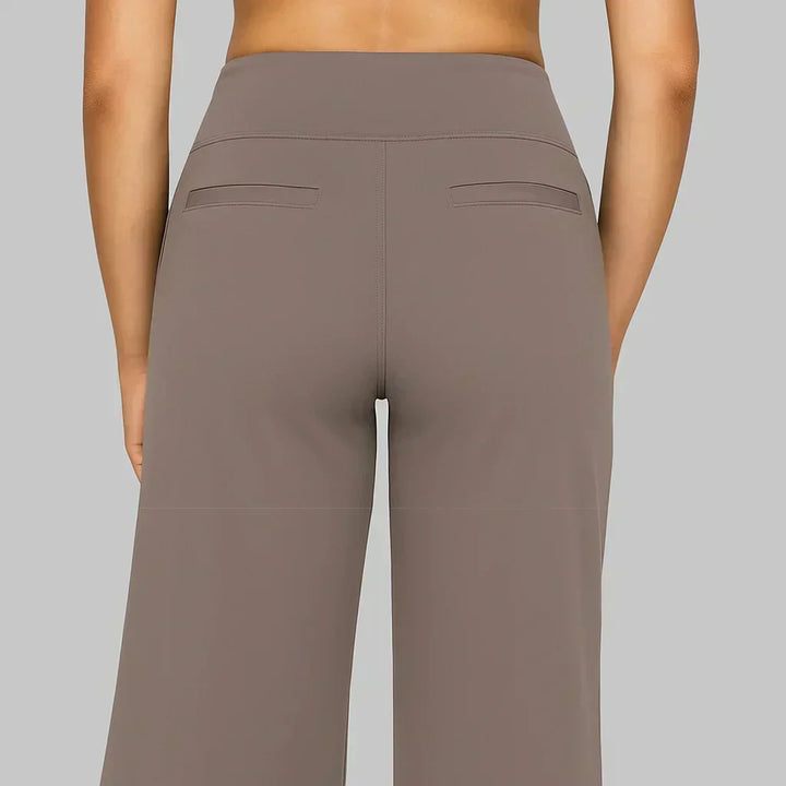 Stretch Work Pants for Women - High Waist Pull On Trousers