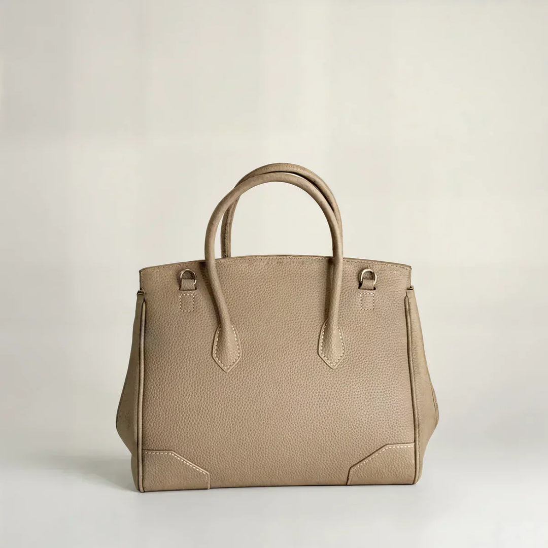 Black Wood Handbag | Structured Leather Crossbody Bag