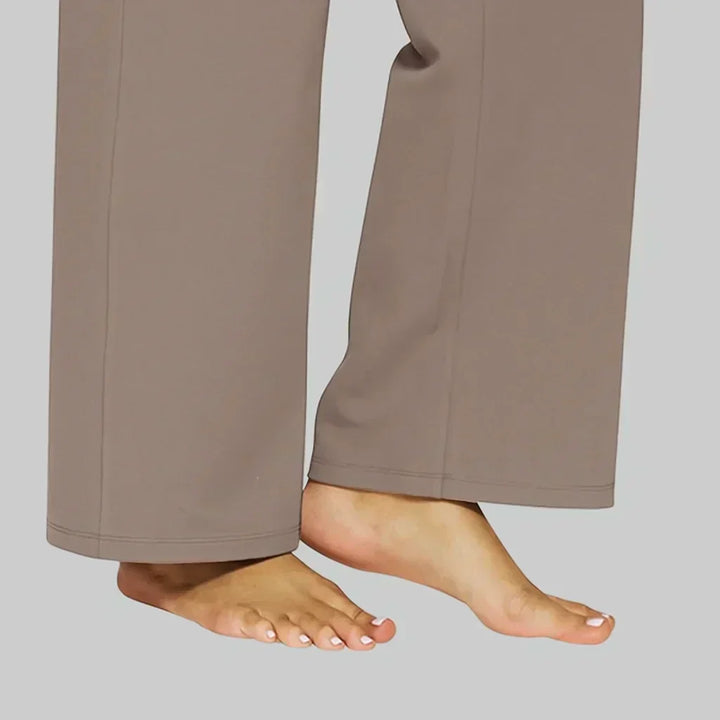 Stretch Work Pants for Women - High Waist Pull On Trousers