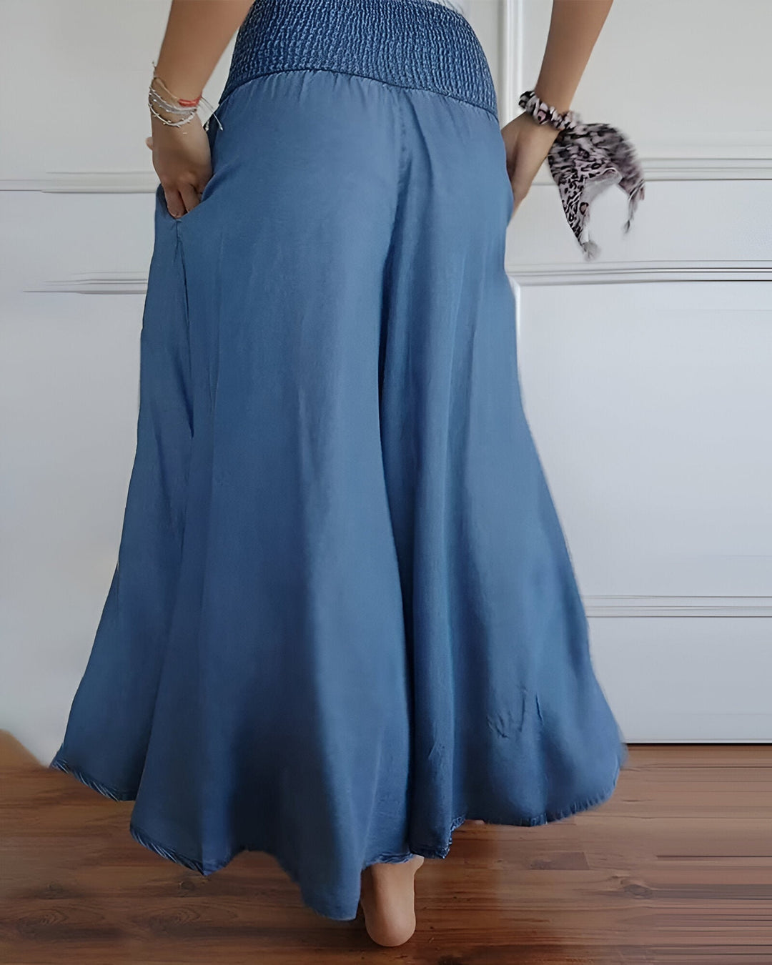 Elastic Waist Pants for Women - Comfortable Flowy Skirt Pants