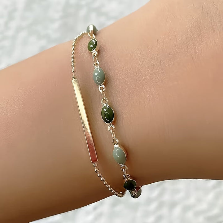 Gold Duo Bracelet Set - Delicate Layered Stacking Bracelets