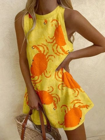 Linen Mini Dress for Women - Casual Summer Dress