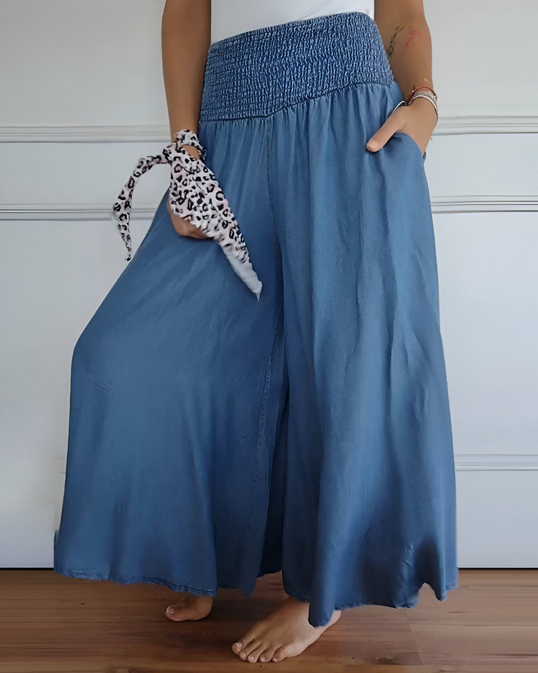 Elastic Waist Pants for Women - Comfortable Flowy Skirt Pants