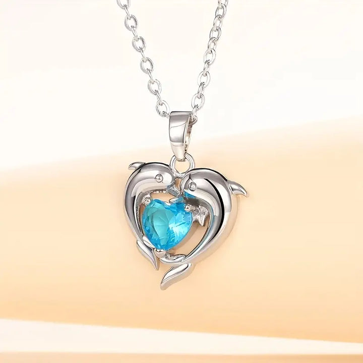 Heart Pendant Necklace in White Gold | Elegant Twin Hearts Design