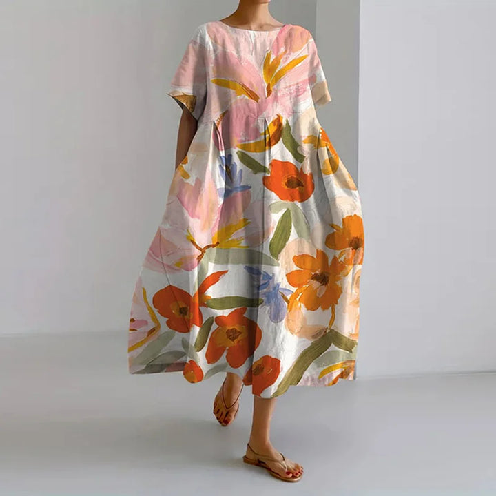 Floral Summer Dress for Women - Lightweight Relaxed Fit Sundress