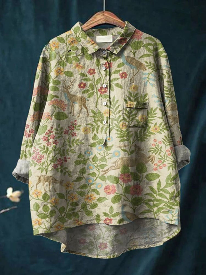 Floral Forest Shirt for Women | Button Down Blouse