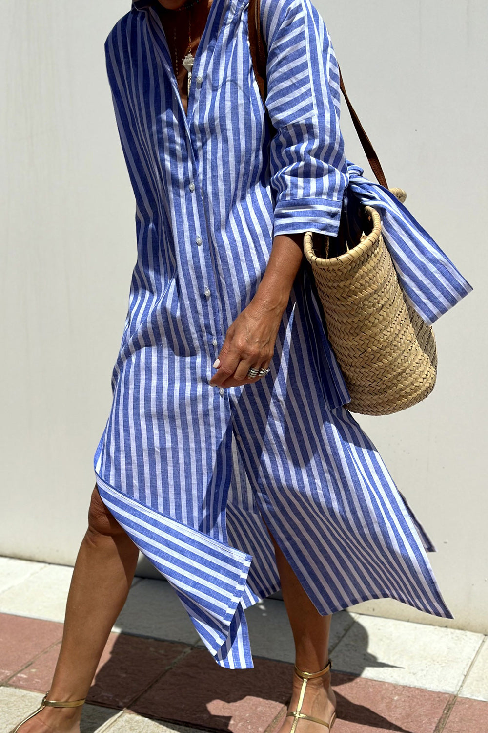 Striped Shirt Dress for Women - Timeless Comfort & Elegant Style