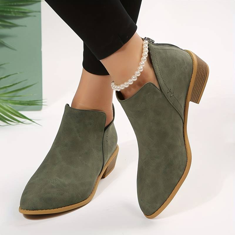 Low Heel Slip-On Boots for Women | Casual Ankle Booties