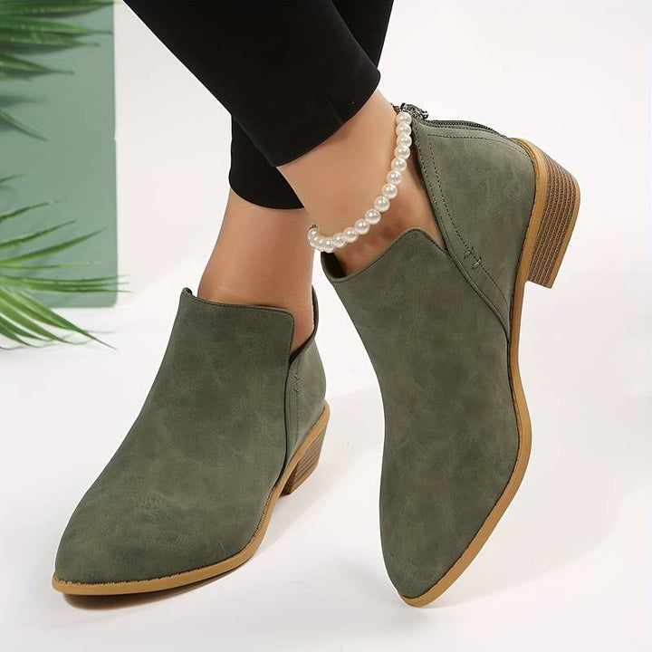 Low Heel Slip-On Boots for Women | Casual Ankle Booties