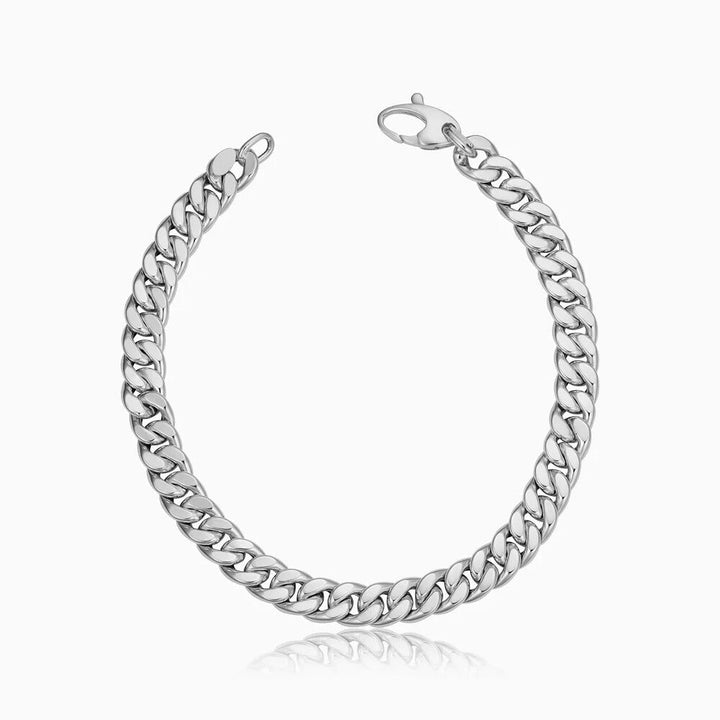 Cuban Link Bracelet in White Gold | Classic Chain Bracelet
