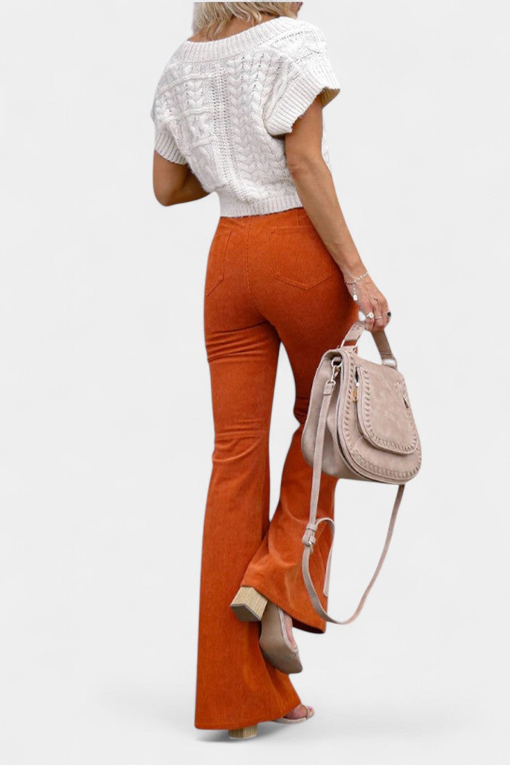 Wide Leg Velvet Pants High Waisted Trousers for Women