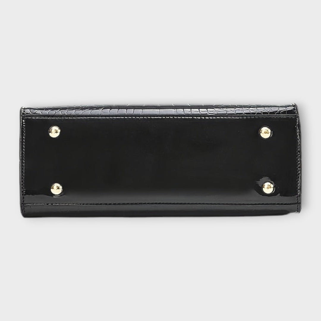 Crocodile Embossed Leather Handbag for Work and Everyday