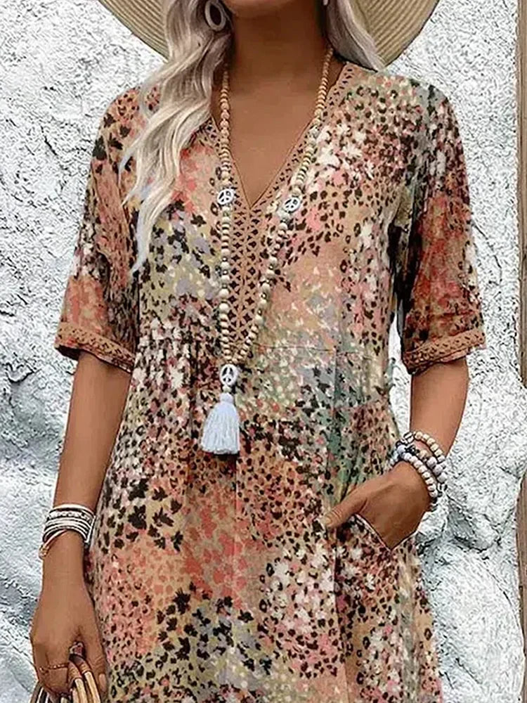 Vibrant Midi Dress for Women | Flattering Fit Lightweight Fabric