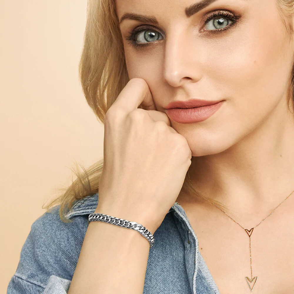 Cuban Link Bracelet in White Gold | Classic Chain Bracelet