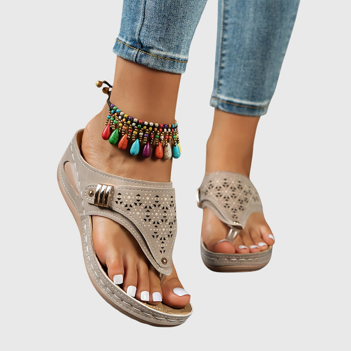 Striped Comfort Sandals for Women - Casual Slide Sandals