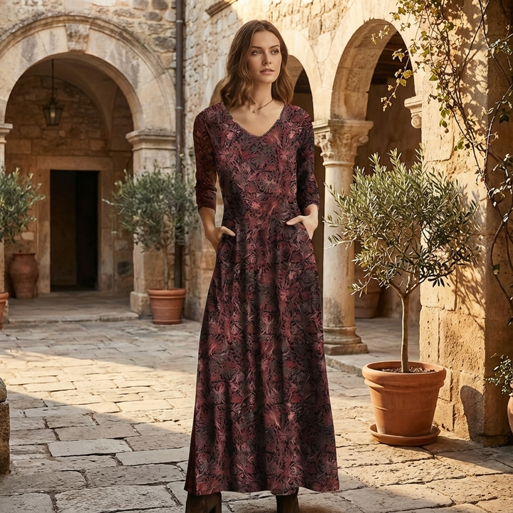 Floral Maxi Dress for Women | Flowing Elegant Long Dress