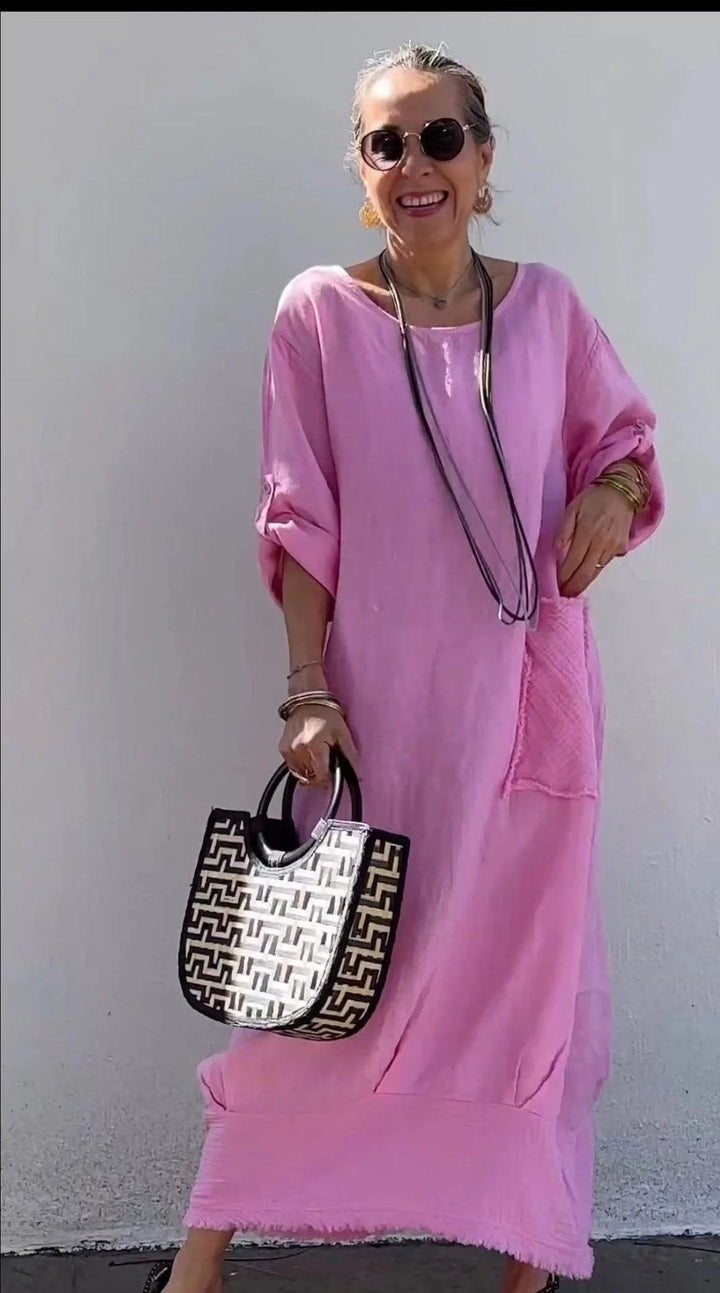 Oversized Linen Dress for Women | Breezy Summer Maxi Dress