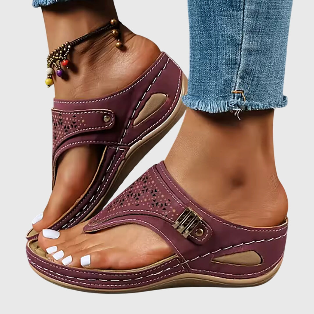 Striped Comfort Sandals for Women - Casual Slide Sandals