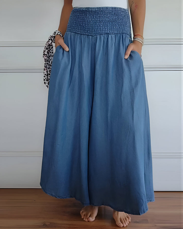 Elastic Waist Pants for Women - Comfortable Flowy Skirt Pants
