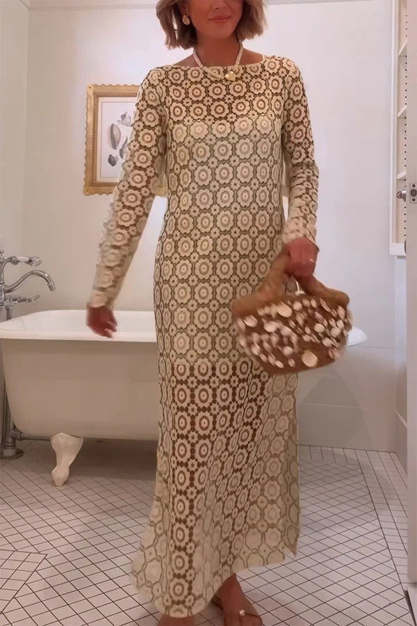 Floral Midi Dress Long Sleeve for Women