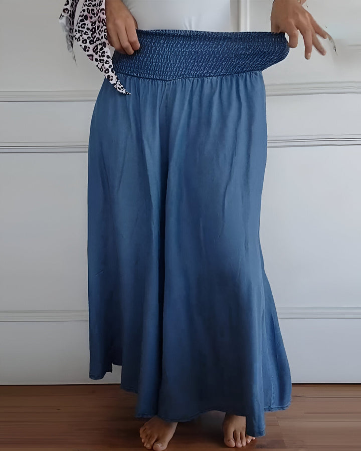 Elastic Waist Pants for Women - Comfortable Flowy Skirt Pants