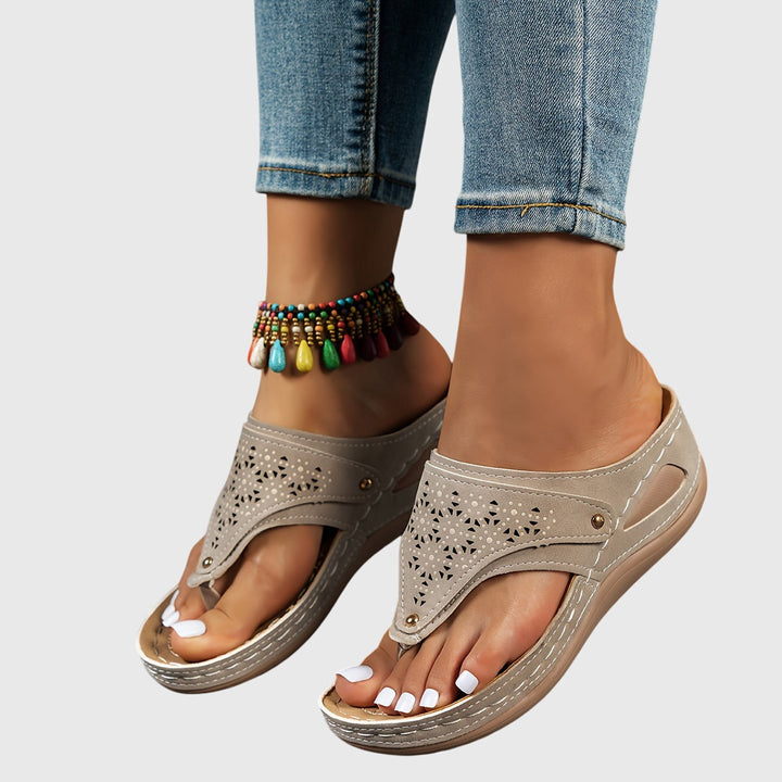 Striped Comfort Sandals for Women - Casual Slide Sandals