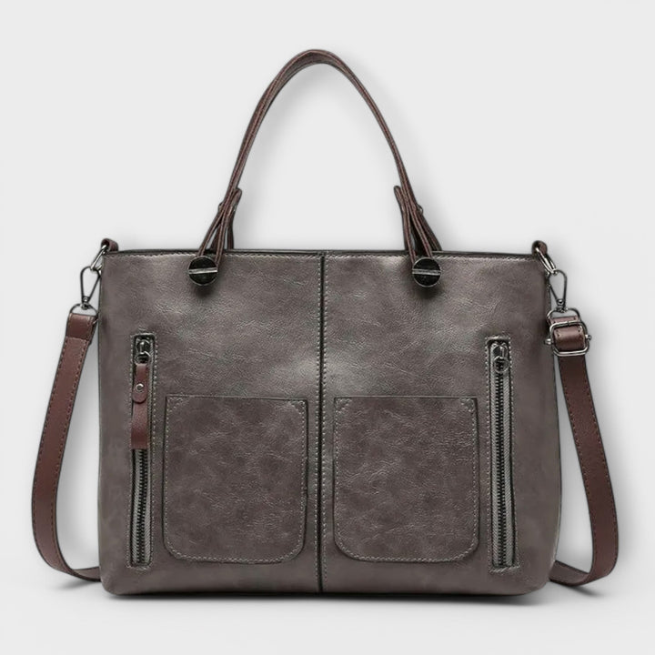 Leather Tote Bag for Work and Travel - Spacious Elegant Design