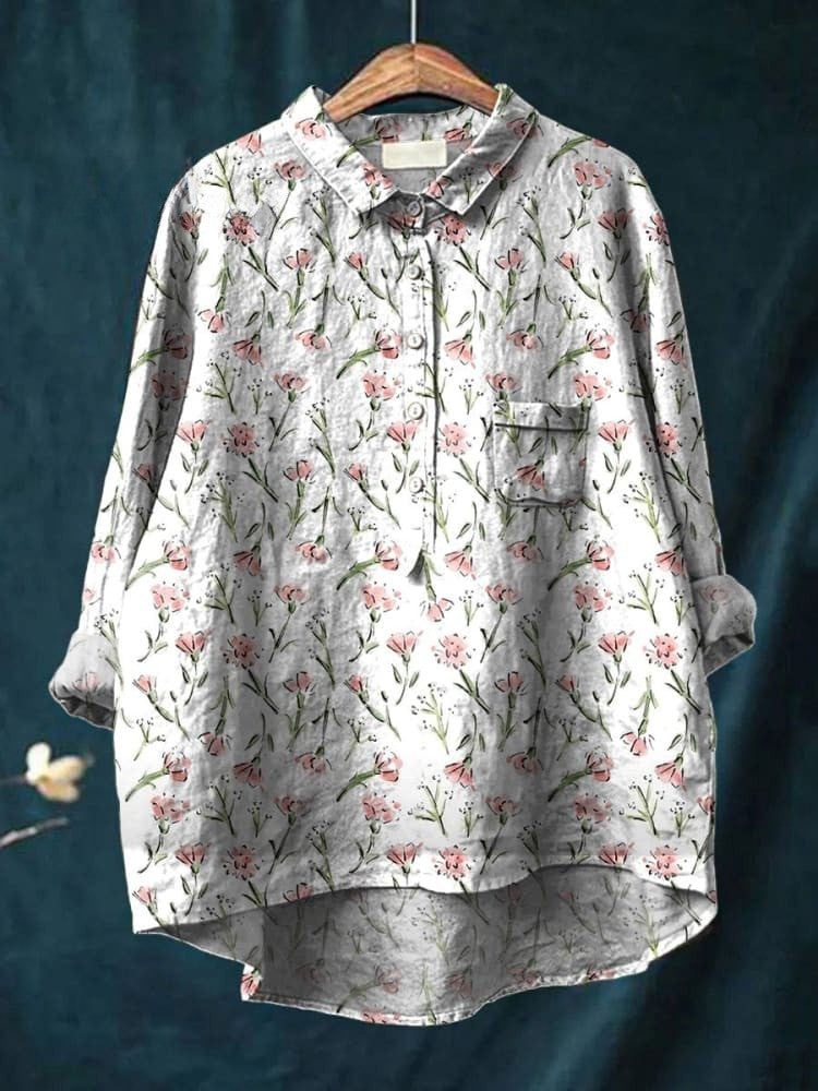 Floral Print Shirt for Women | Classic Button Down Blouse