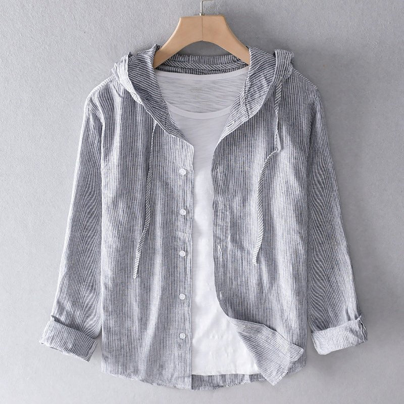 Linen Hooded Blouse for Women - Lightweight Spring Top
