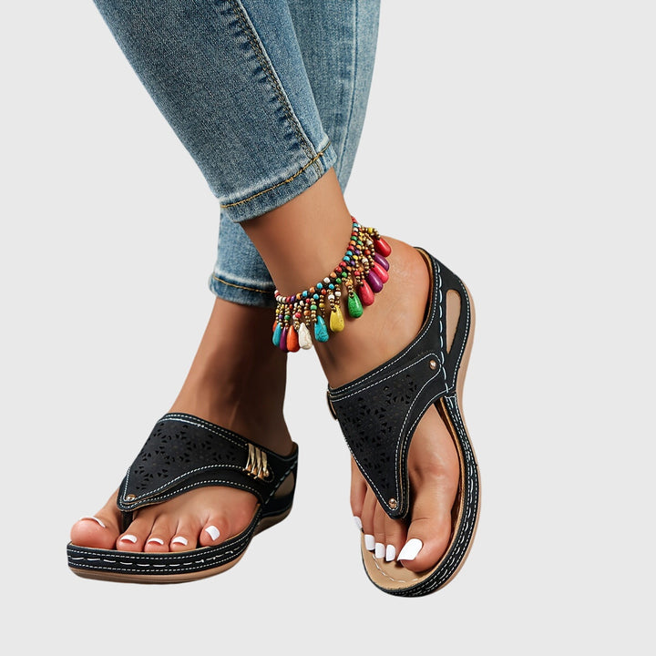 Striped Comfort Sandals for Women - Casual Slide Sandals