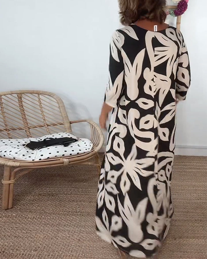 Abstract Print Dress for Women - Timeless Elegant Style