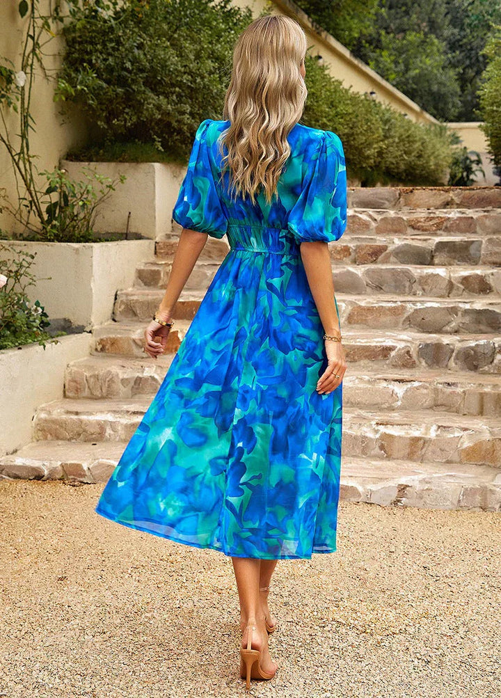 V-Neck Dress for Women - Timeless Elegant Midi Dress