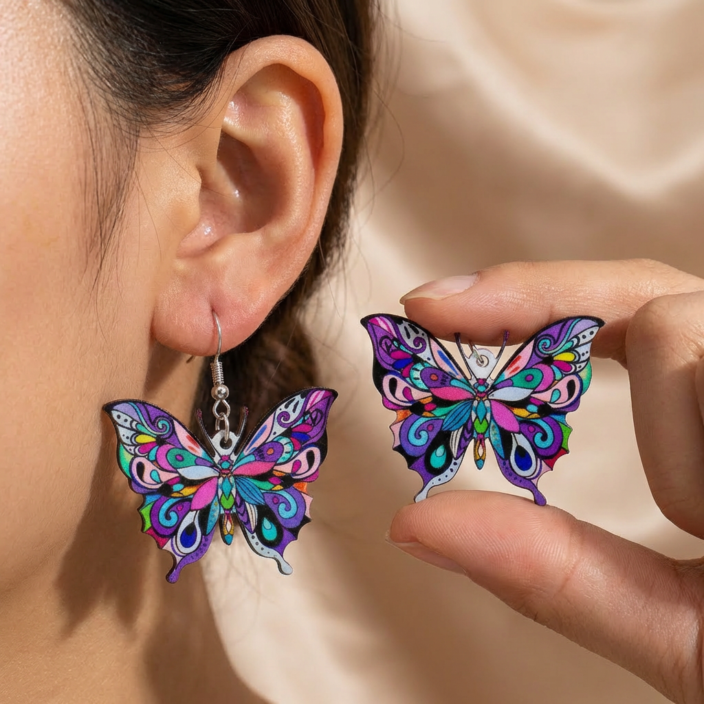 Butterfly Earrings for Women - Colorful Statement Studs