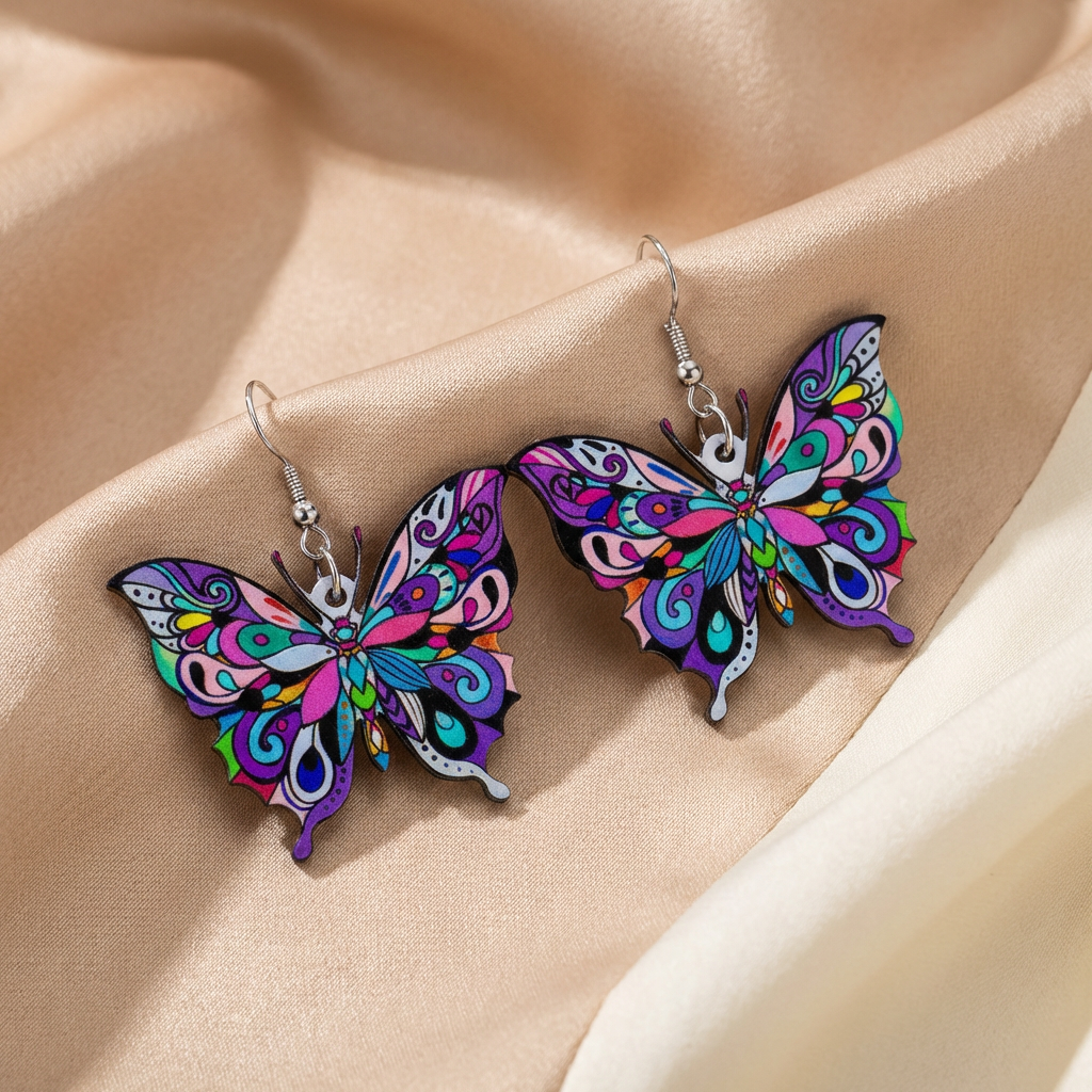 Butterfly Earrings for Women - Colorful Statement Studs