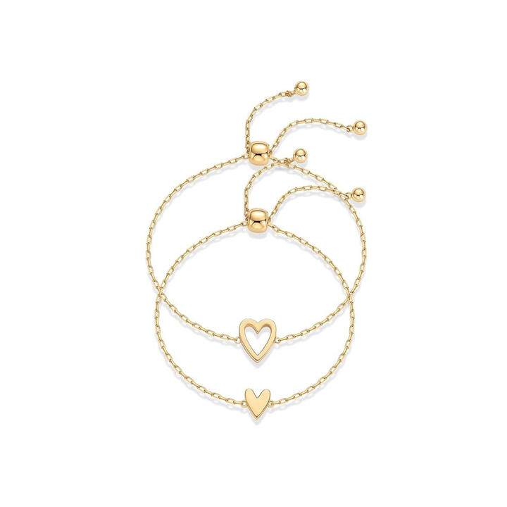 Gold Heart Charm Bracelet | Delicate Layering Jewelry