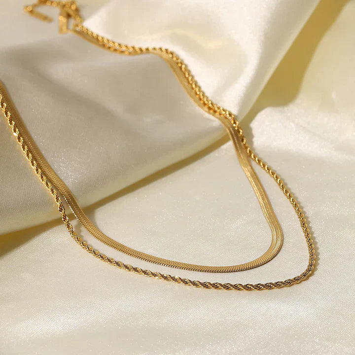 Gold Statement Necklace | Juliana Solvia Layered Chain Jewelry