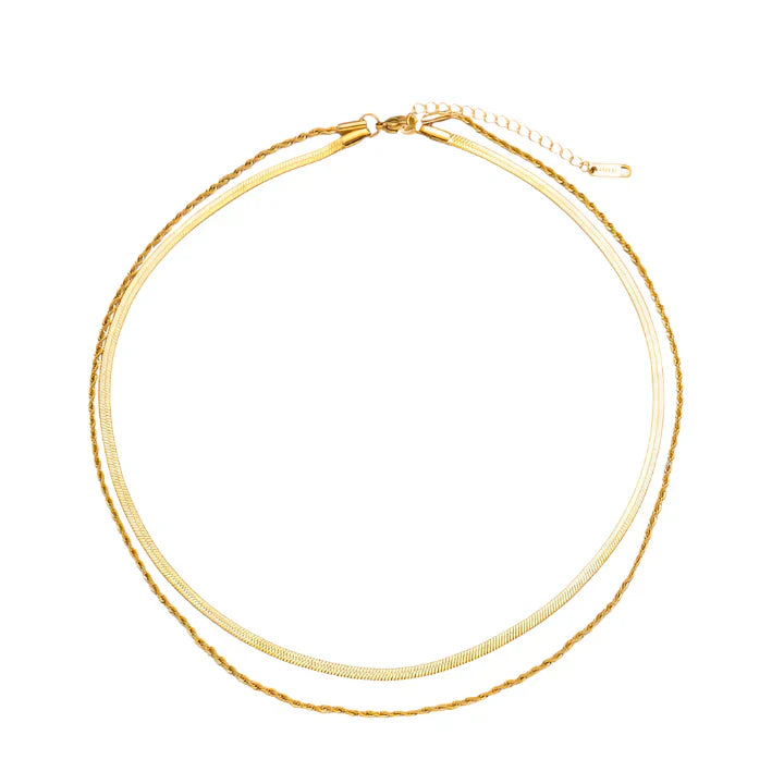Gold Statement Necklace | Juliana Solvia Layered Chain Jewelry