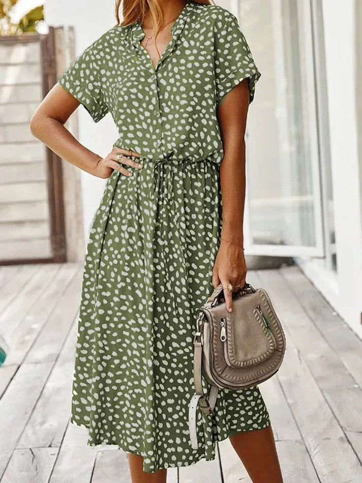 V-Neck Ruffle Dress for Women - Elegant Feminine Style