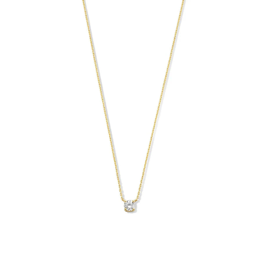 Stone Pendant Necklace in White Gold | Elegant Everyday Jewelry