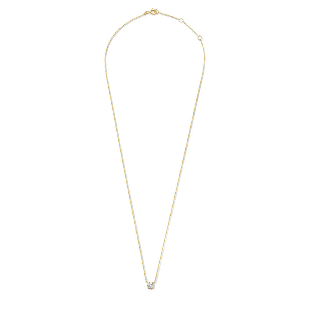 Moissanite Pendant Necklace in Gold | Delicate Layering Necklace