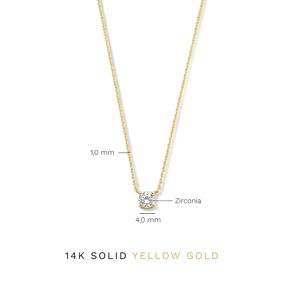 Moissanite Pendant Necklace in Gold | Delicate Layering Necklace