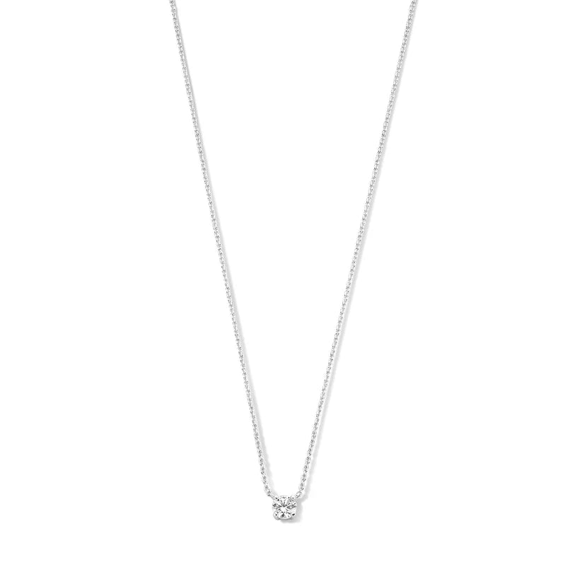 Moissanite Pendant Necklace in Gold | Delicate Layering Necklace