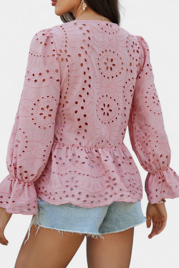 Bohemian Lace Top for Women - Loose Fit Romantic Blouse