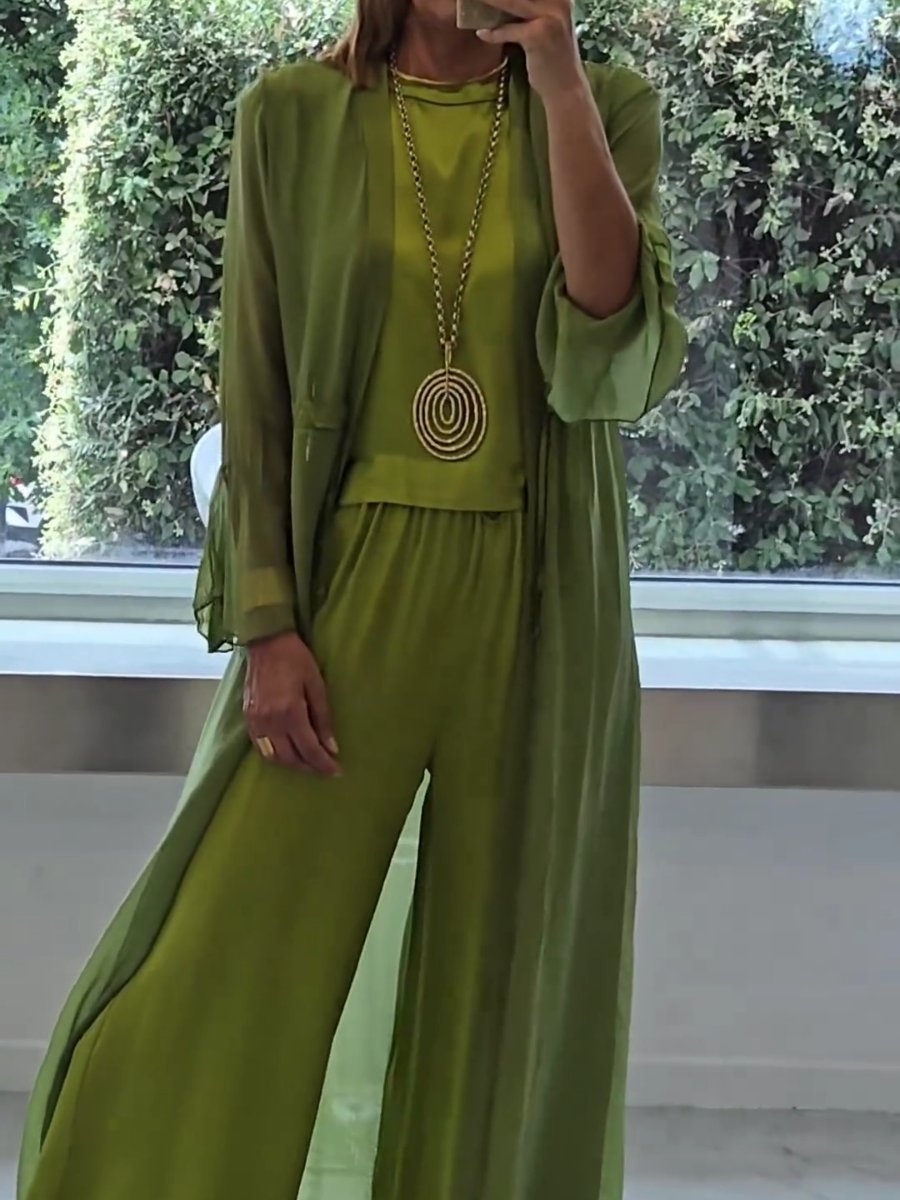 Three Piece Lounge Set with Cardigan for Women