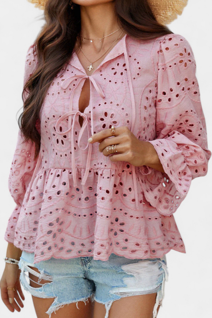 Bohemian Lace Top for Women - Loose Fit Romantic Blouse