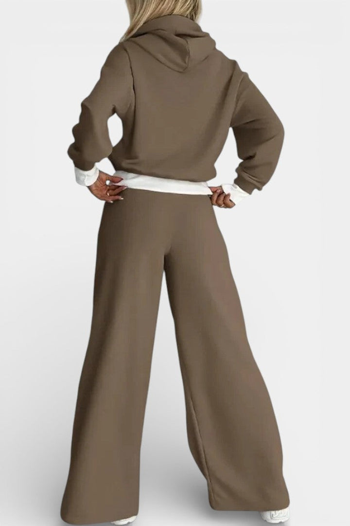 Oversized Hoodie and High Waisted Pants Set - Comfortable Lounge Set