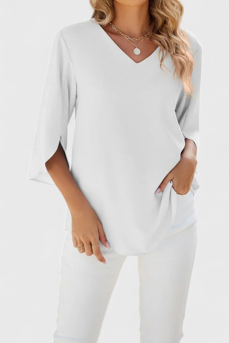 Lightweight Flared Blouse - Soft Breathable Top for Everyday Wear